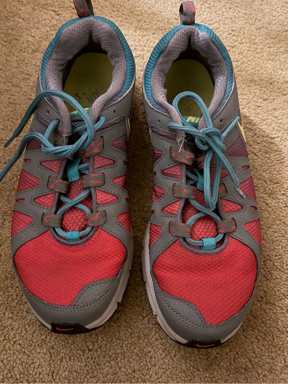 Nike Women’s Coral, Gray and Teal Athletic Sneakers